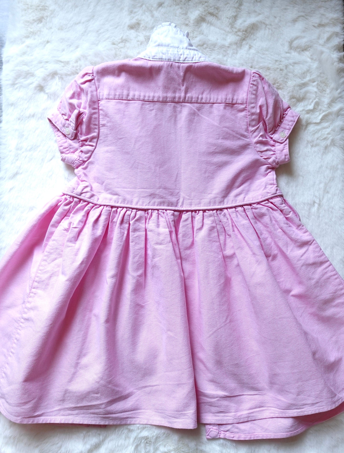 Ralph Lauren | Girls' Ruffled Collar Shirt Dress | 24M