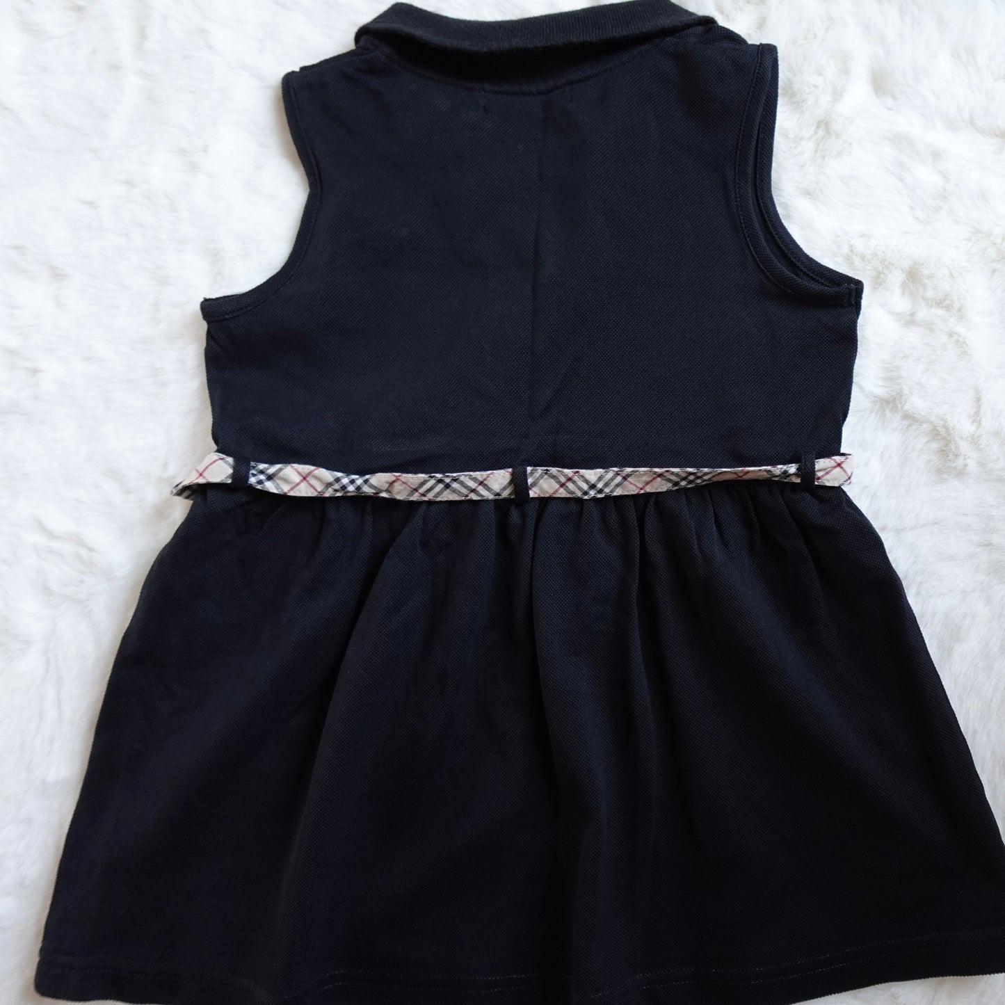 Burberry Kids | Sleeveless Check-Belted Polo Dress | 90CM