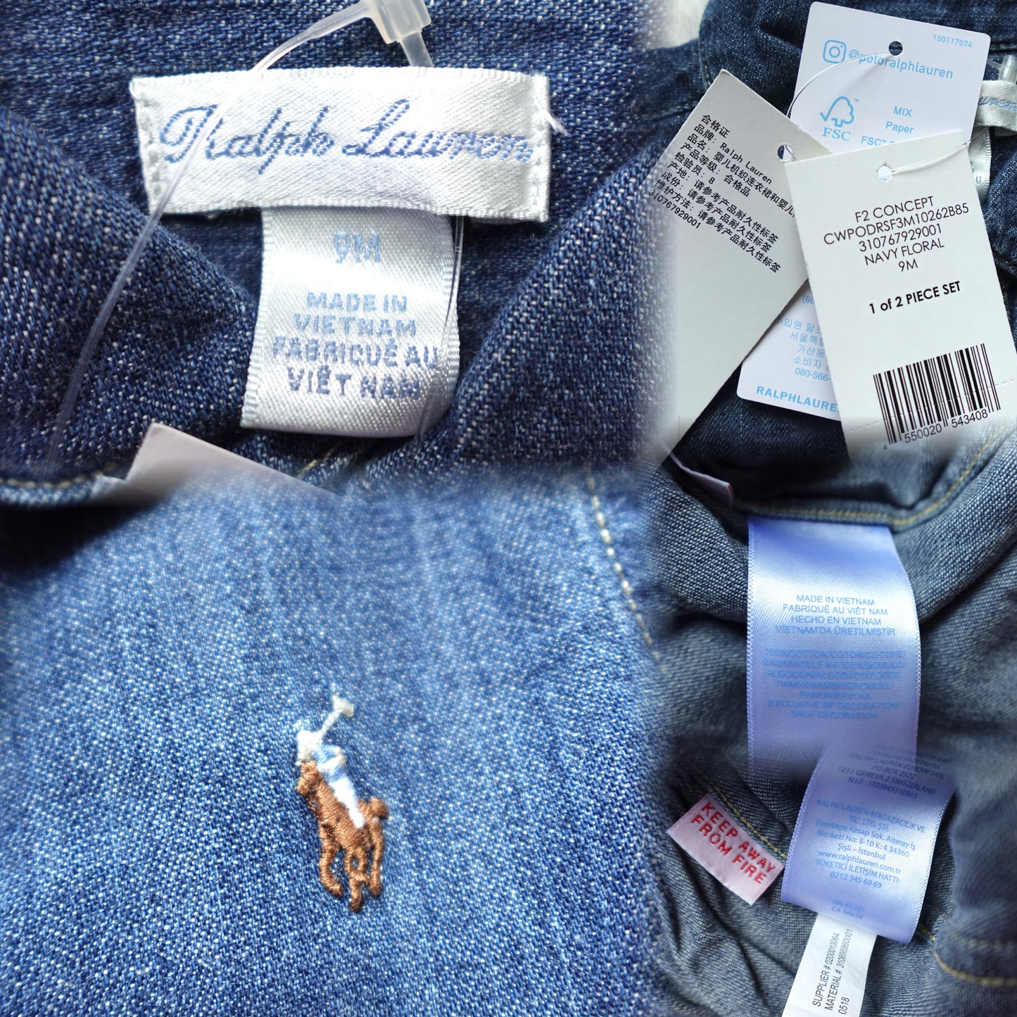 Ralph Lauren | Baby Girls Polo Denim Shirt Dress | 9M