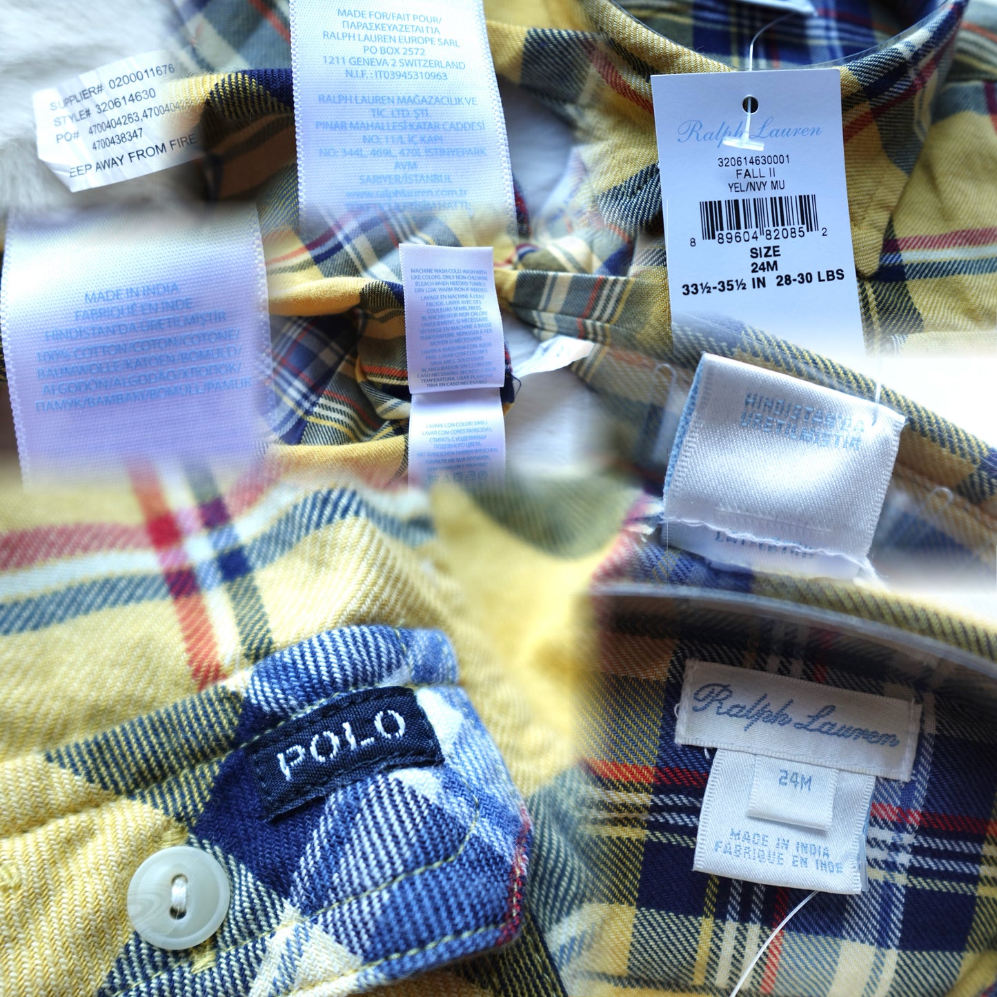 Ralph Lauren | Children's Long-Sleeve Checkered Plaid Button-Down | 24M