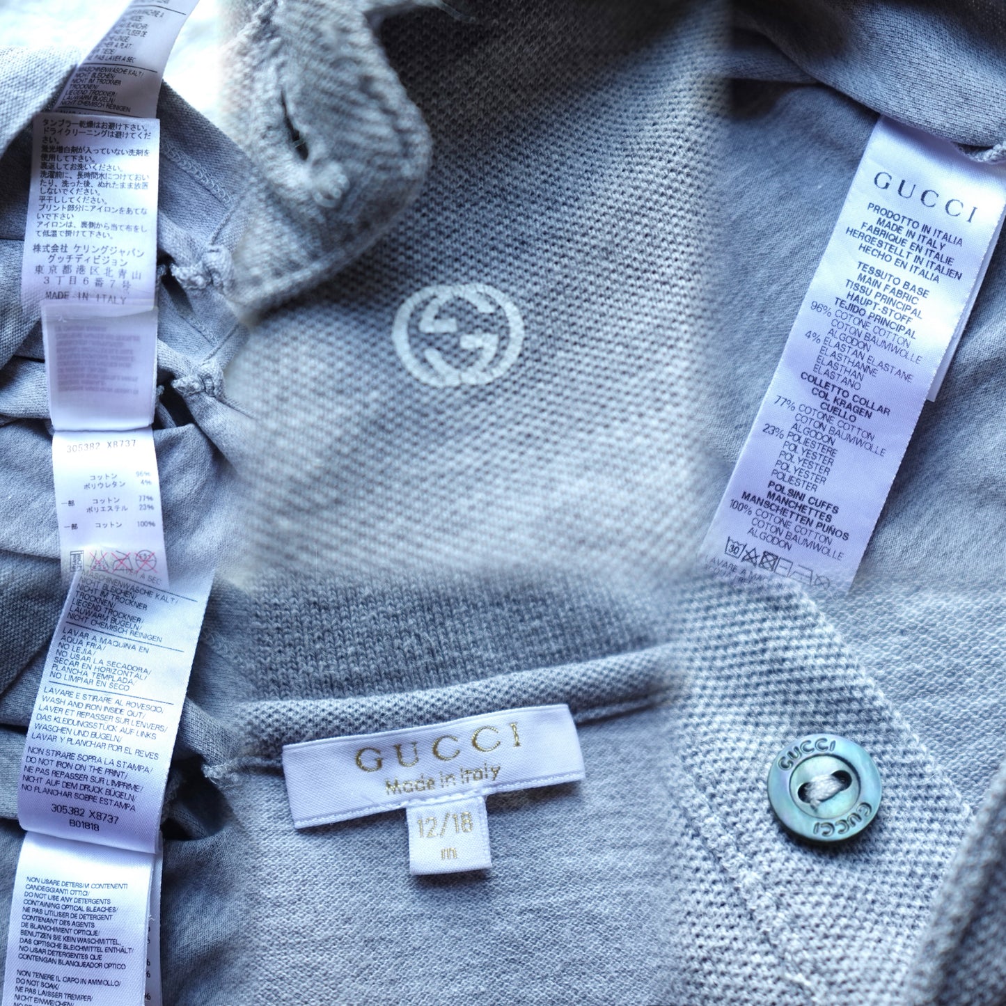 Gucci | Baby Cotton Polo Shirt with Web | 12/18M