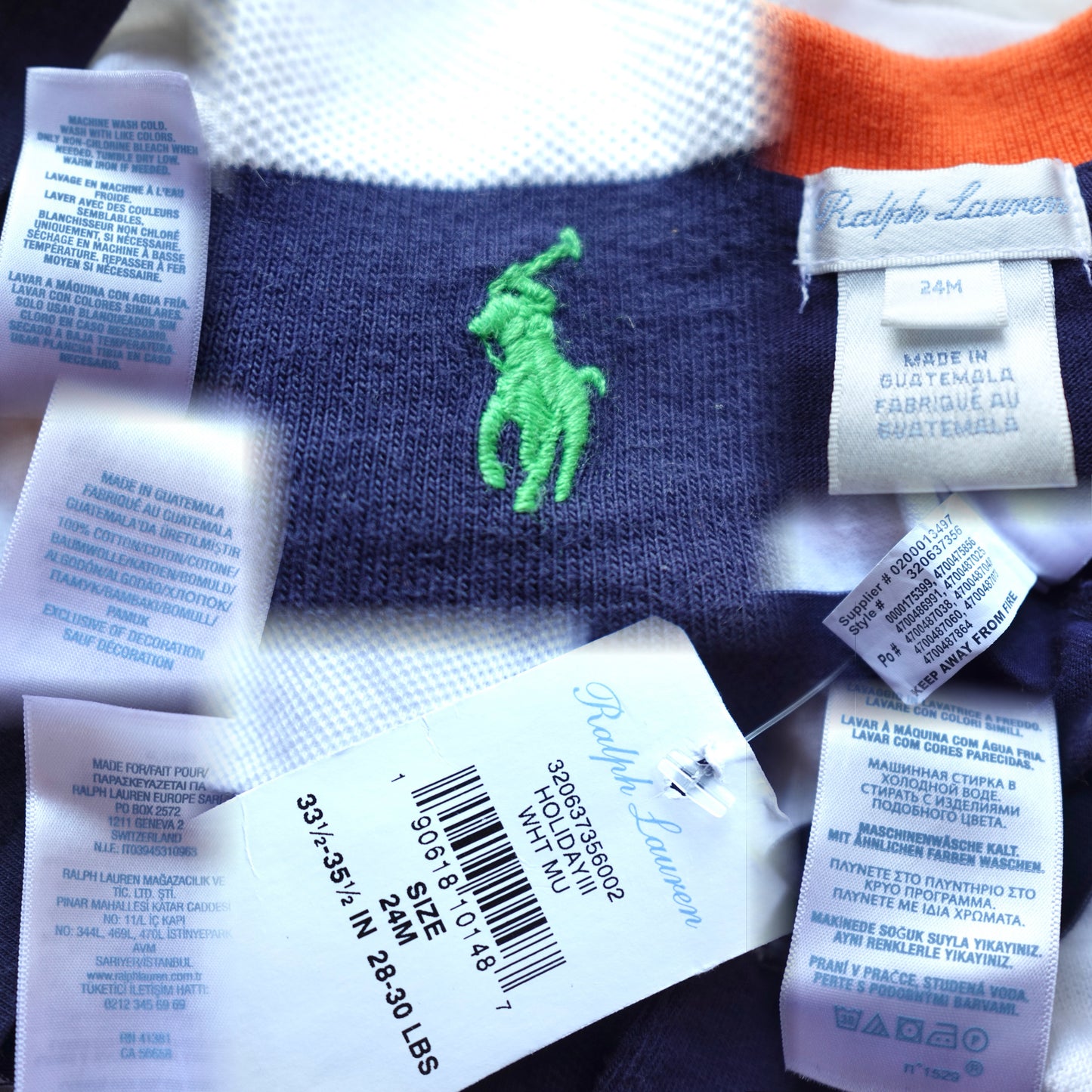 Ralph Lauren | Children's Striped Mesh Polo Shirt | 24M