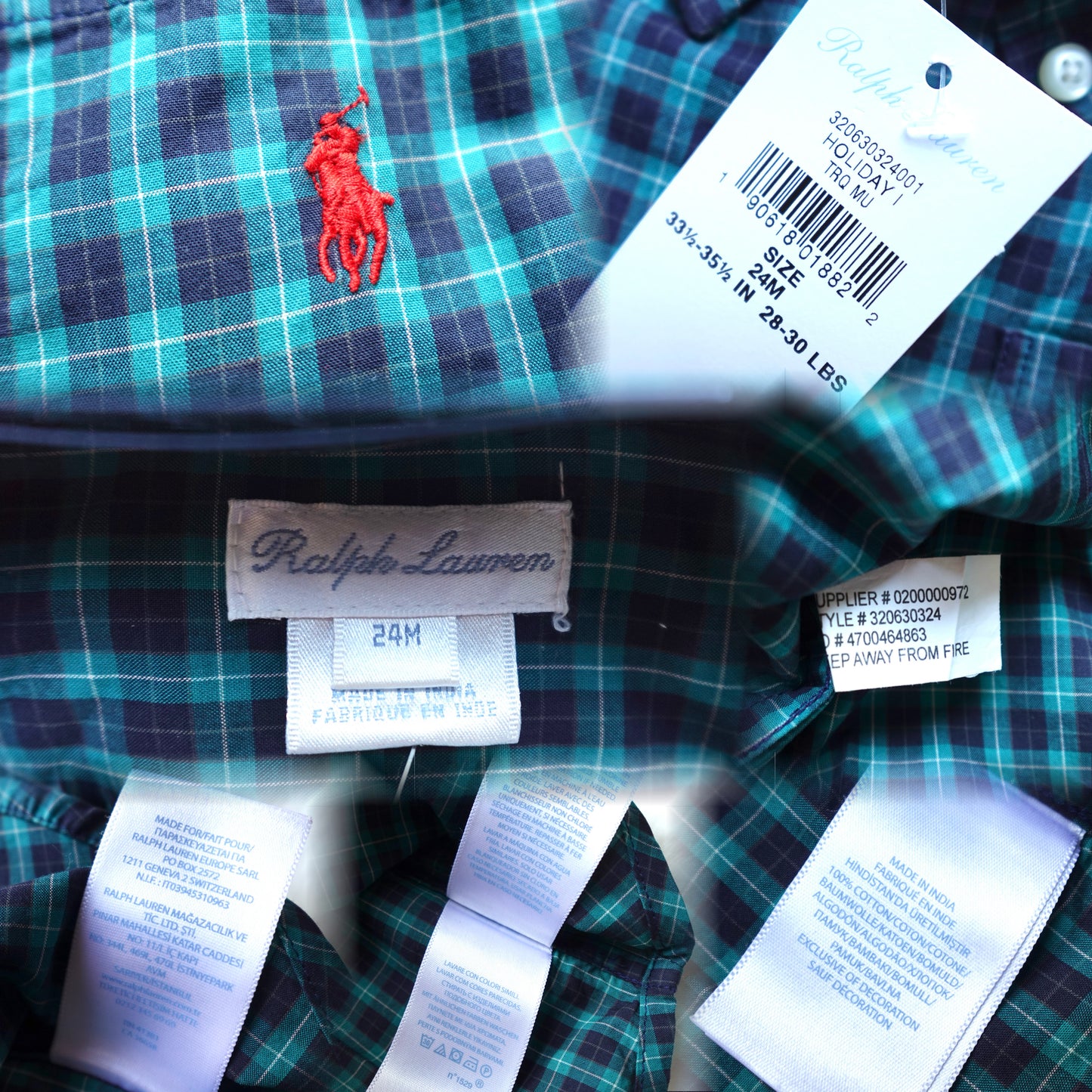 Ralph Lauren | Children's Long-Sleeve Checkered Plaid Button-Down | 24M