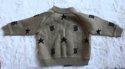 Burberry Kids | Star and Monogram Motif Wool Blend Cardigan | 12M 80CM