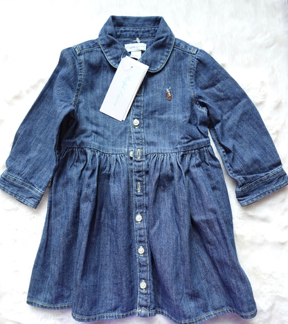 Ralph Lauren | Baby Girls Polo Denim Shirt Dress | 9M
