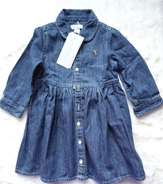 Ralph Lauren | Baby Girls Polo Denim Shirt Dress | 9M