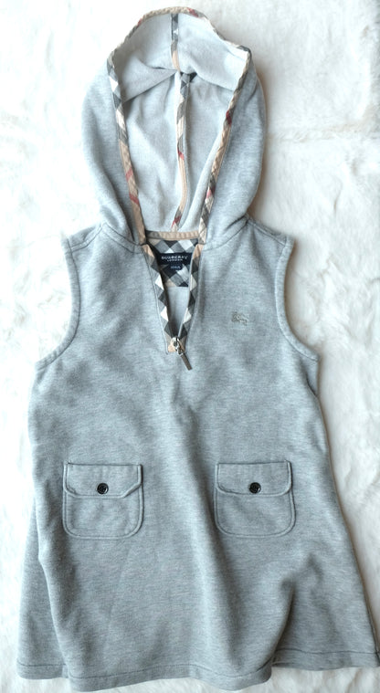 Burberry Kids | Check-Lined Sleeveless Hoodie Dress | 100A 4Y