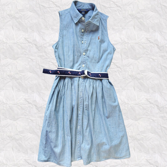 Ralph Lauren | Belted Polo Cotton Denim Shirtdress | Size 10