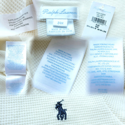 Ralph Lauren | Children's Waffle-Knit Cotton Long-Sleeve Sweatshirt | 24M